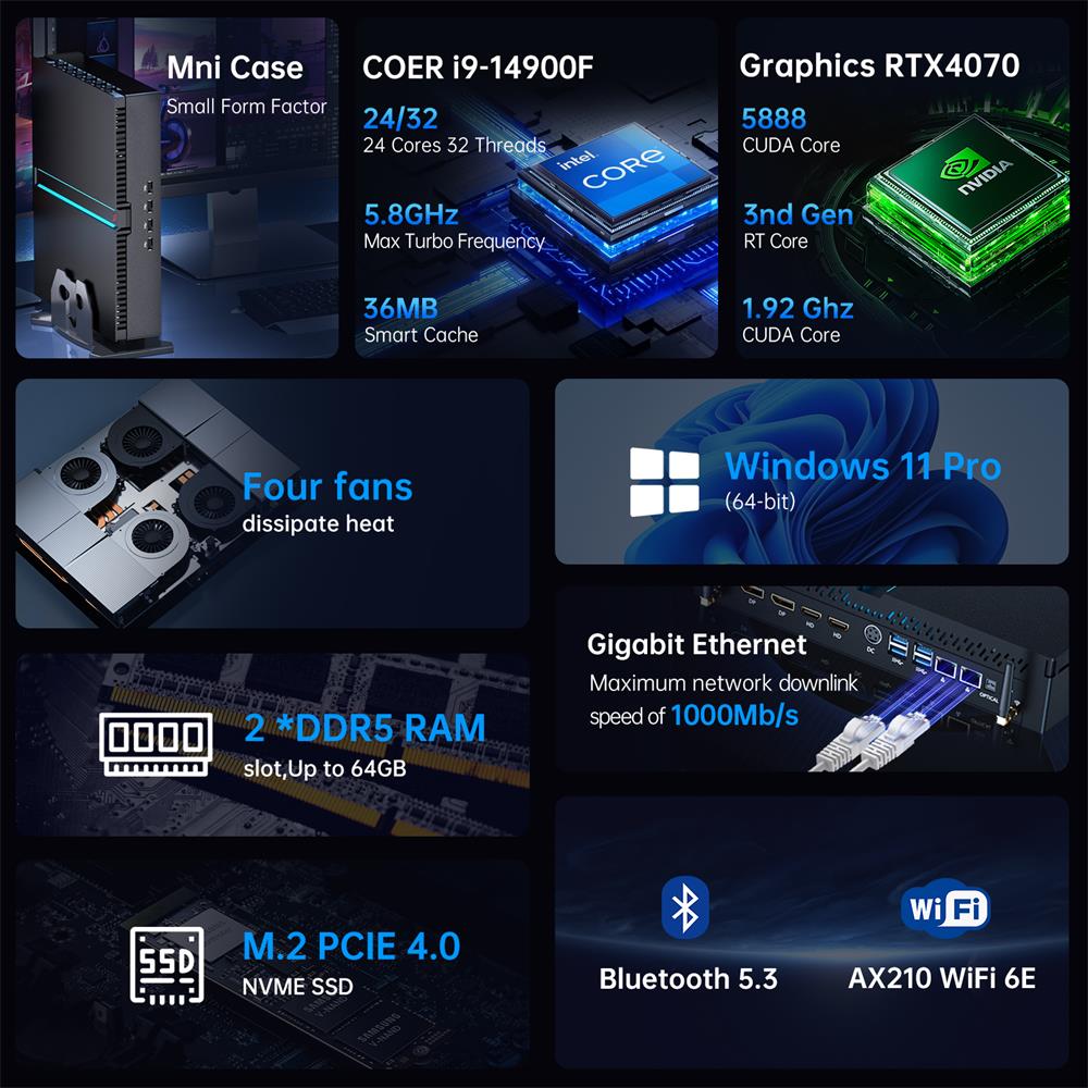 Msecore MV300 14th Intel Core  - огляд і ціна Pc Gaming Intel Core I9